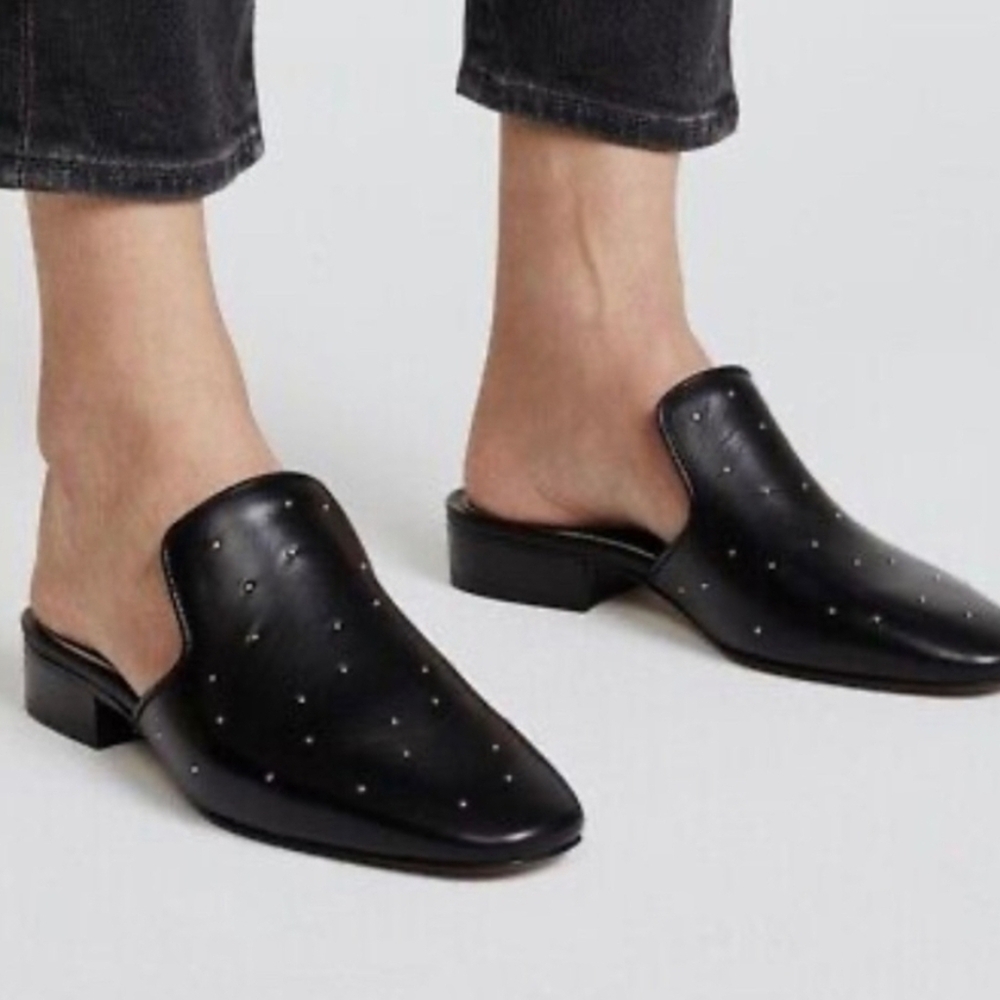 RAG & BONE Luis black leather studded mule SZ 36 (6)